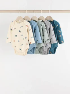 Next Teal Blue 5 Pack Baby Bodysuits