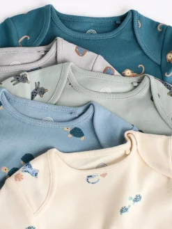 Next Teal Blue 5 Pack Baby Bodysuits