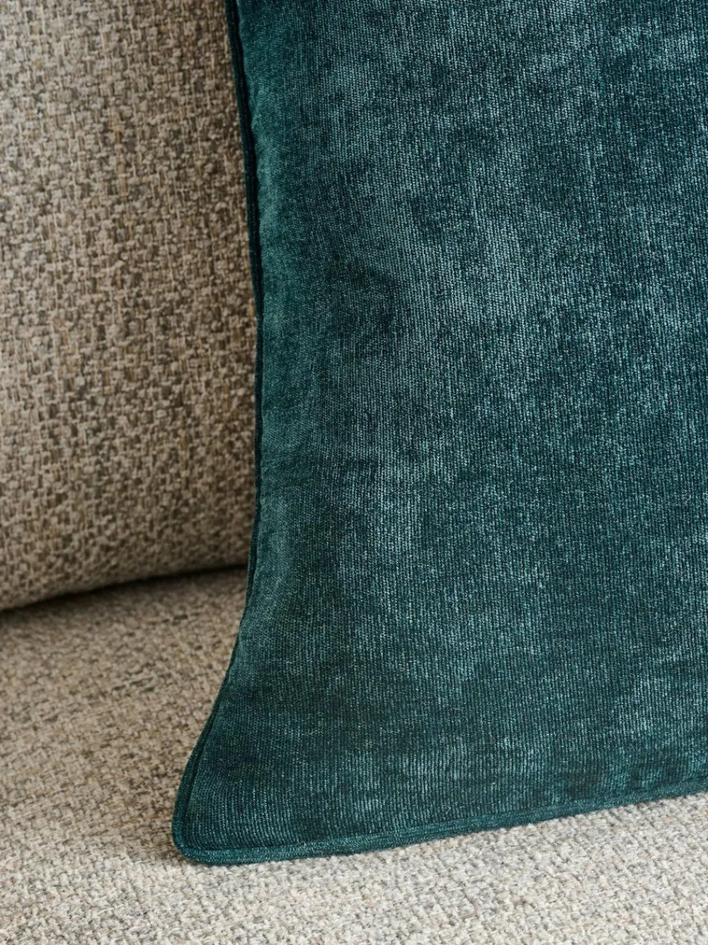 Next Teal Blue 45 x 45cm Soft Velour Cushion^ Cushions & Throws