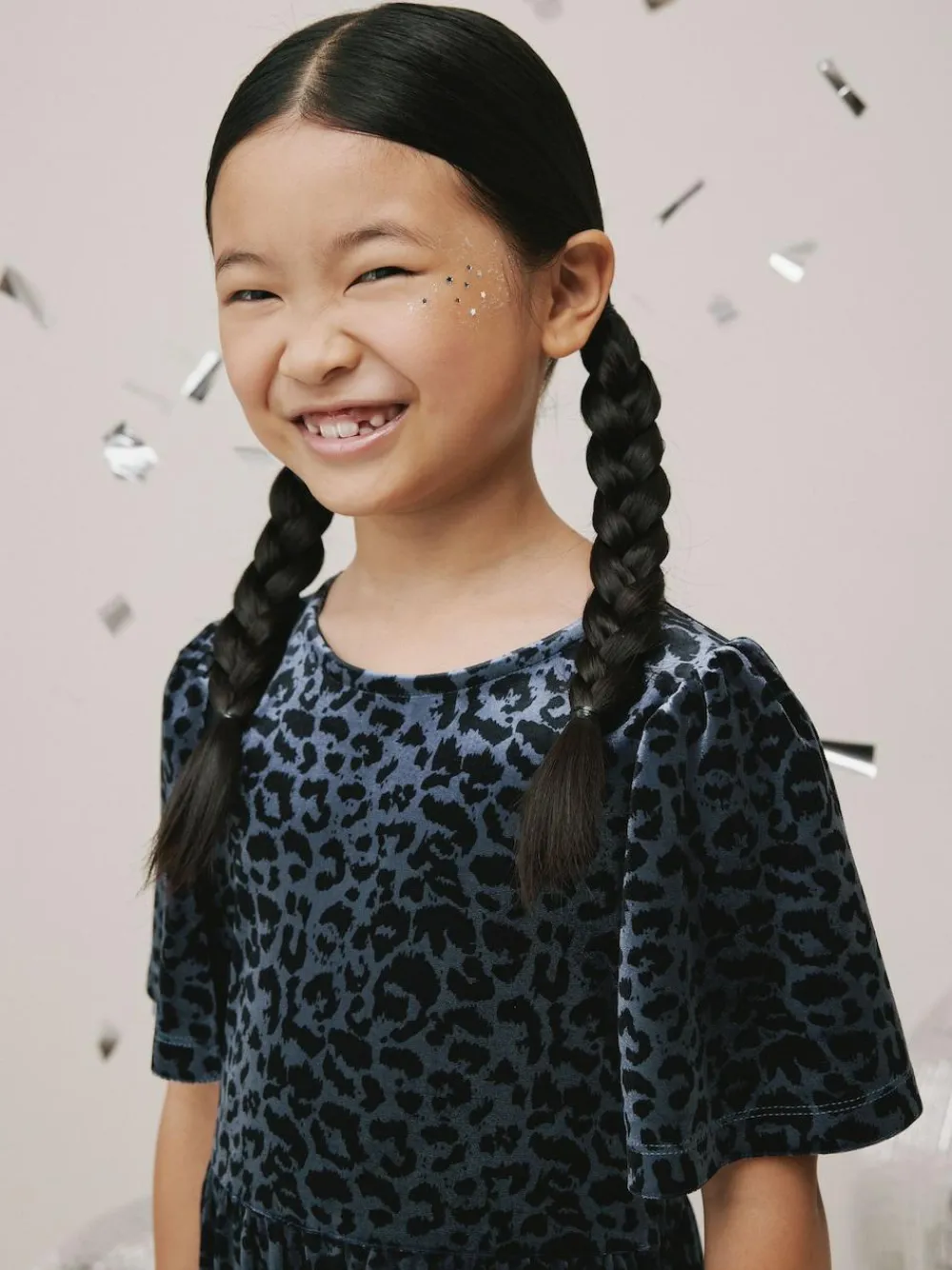 Hot Next Teal Blue Animal Print Velour Jumpsuit (3-16yrs)