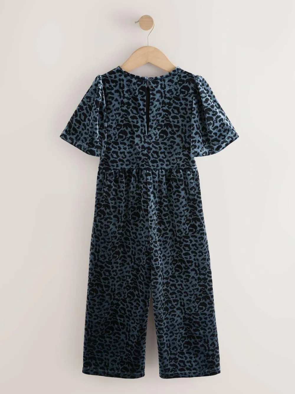 Hot Next Teal Blue Animal Print Velour Jumpsuit (3-16yrs)