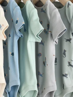 Discount Next Teal Blue Baby 100% Cotton Bodysuits 7 Pack