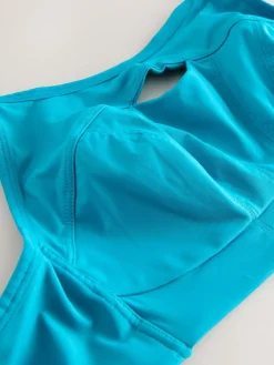 Online Next C-H Active Sports Antibounce Dry Tech Extra High Impact Bra Teal Blue