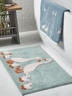 Next Teal Blue Goose And Friends 100% Cotton Bath Mat^ Towels & Bathmats