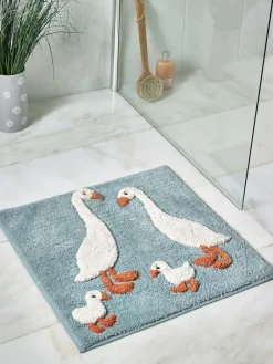Sale Next Teal Blue Goose And Friends 100% Cotton Shower Mat