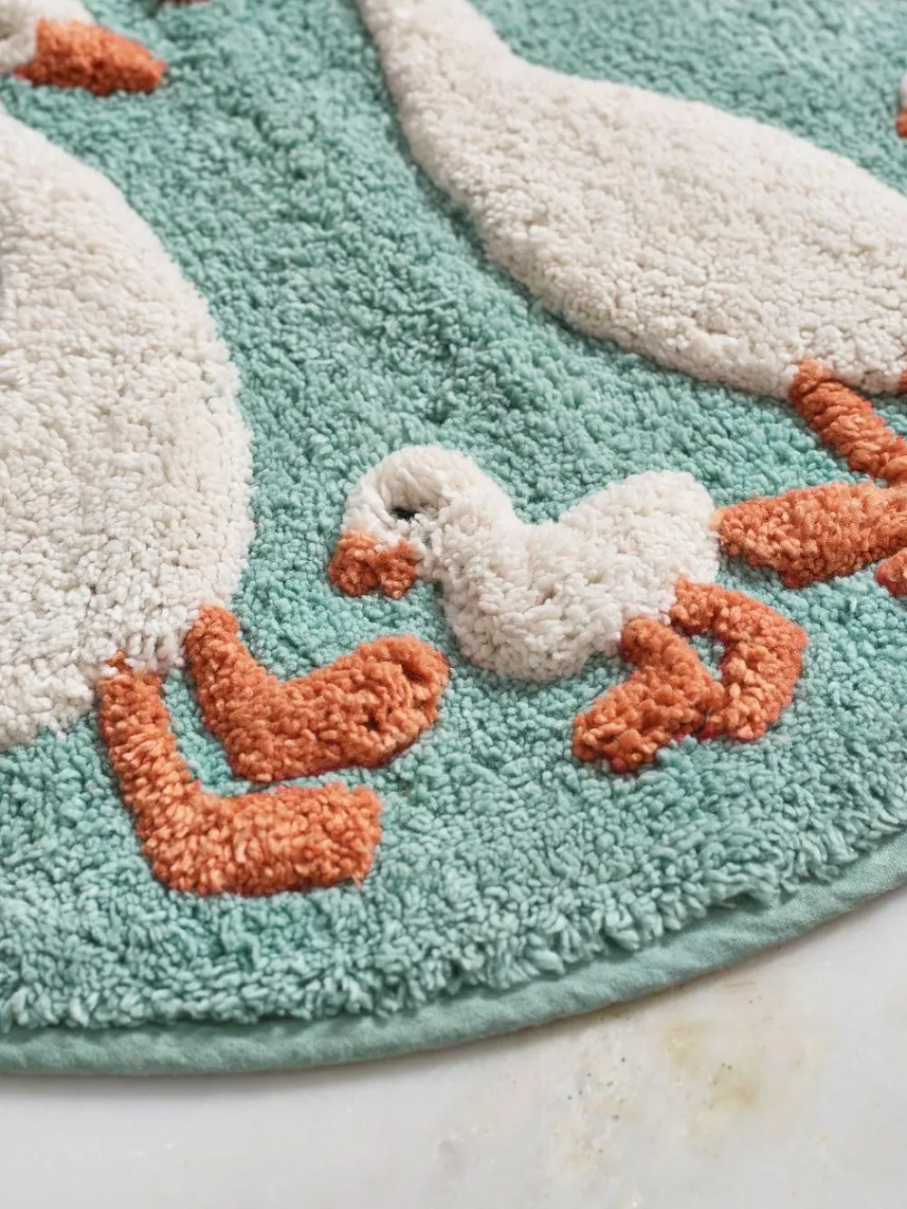 Next Teal Blue Goose And Friends 100% Cotton Pedestal Mat^ Towels & Bathmats