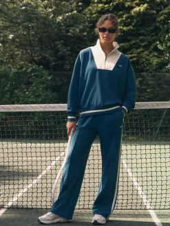 Best self. Half Zip Sweatshirt Teal Blue