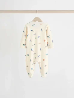 Next Teal Blue Patterned Baby Sleepsuits 5 Pack (0-2yrs)