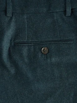 Best Next Teal Blue Regular Fit Signature Zignone Italian Wool Cashmere Blend Flannel Suit Trousers