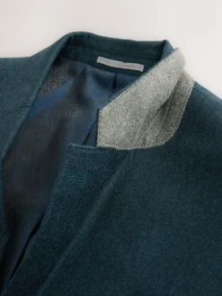 Next Teal Blue Regular Fit Signature Zignone Italian Wool Cashmere Blend Flannel Suit Jacket^ Blue Suits|Blazers & Formal Jackets