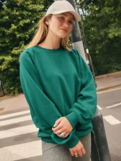 Next Relaxed Fit Heavyweight Longline Crew Neck Sweatshirt^Women Hoodies & Sweatshirts