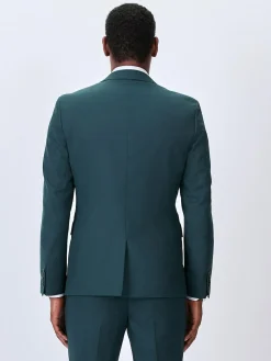 Best Next Teal Blue Slim Fit Textured Suit Jacket