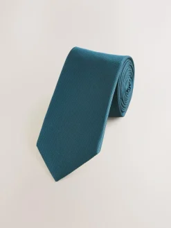 Next Teal Blue Slim Textured Tie