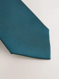 Next Teal Blue Slim Textured Tie