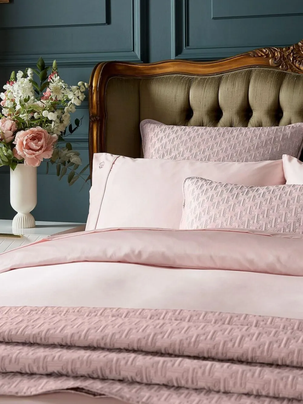 Hot Ted Baker Silky Smooth Plain Dye 250 Thread Count 100% Cotton Duvet Cover Pink