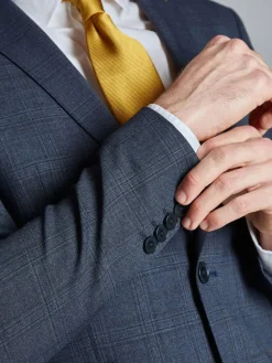 Discount Ted Baker Tailoring Blue Ara Textured Check Slim Fit Jacket