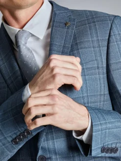Ted Baker Tailoring Large Blue Alder Check Slim Fit Jacket^ Blue Suits|Suits & Tuxedos