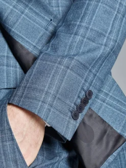 Ted Baker Tailoring Large Blue Alder Check Slim Fit Jacket^ Blue Suits|Suits & Tuxedos