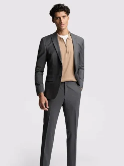 Ted Baker Tailoring Prem Charcoal Grey Panama Slim Suit Jacket^ Grey Suits