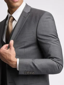 Ted Baker Tailoring Prem Charcoal Grey Panama Slim Suit Jacket^ Grey Suits