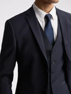 Ted Baker Tailoring Premium Navy Blue Panama Slim Suit Jacket^ Blue Suits|Suits & Tuxedos
