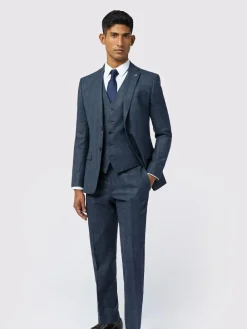 Ted Baker Tailoring Slim Blue Byrne Plum Check Jacket^ Blue Suits