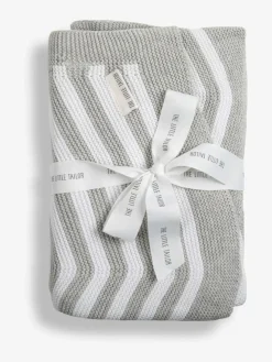 The Little Tailor Baby Chevron Design 100% Cotton Knitted Shawl^ Nursery Bedding|Blankets