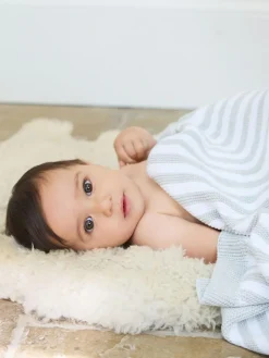 The Little Tailor Baby Chevron Design 100% Cotton Knitted Shawl^ Nursery Bedding|Blankets