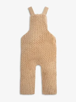 Outlet The Little Tailor Baby Chunky Sherpa Fleece Dungarees and Bodysuit Set Natural