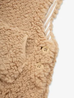 Outlet The Little Tailor Baby Chunky Sherpa Fleece Dungarees and Bodysuit Set Natural