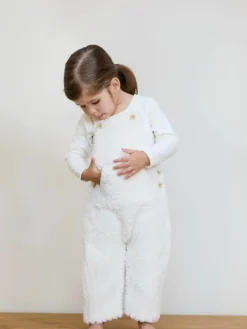 The Little Tailor Baby Chunky Sherpa Fleece Dungarees and Bodysuit Set^ Bodysuits & Vests|Vests