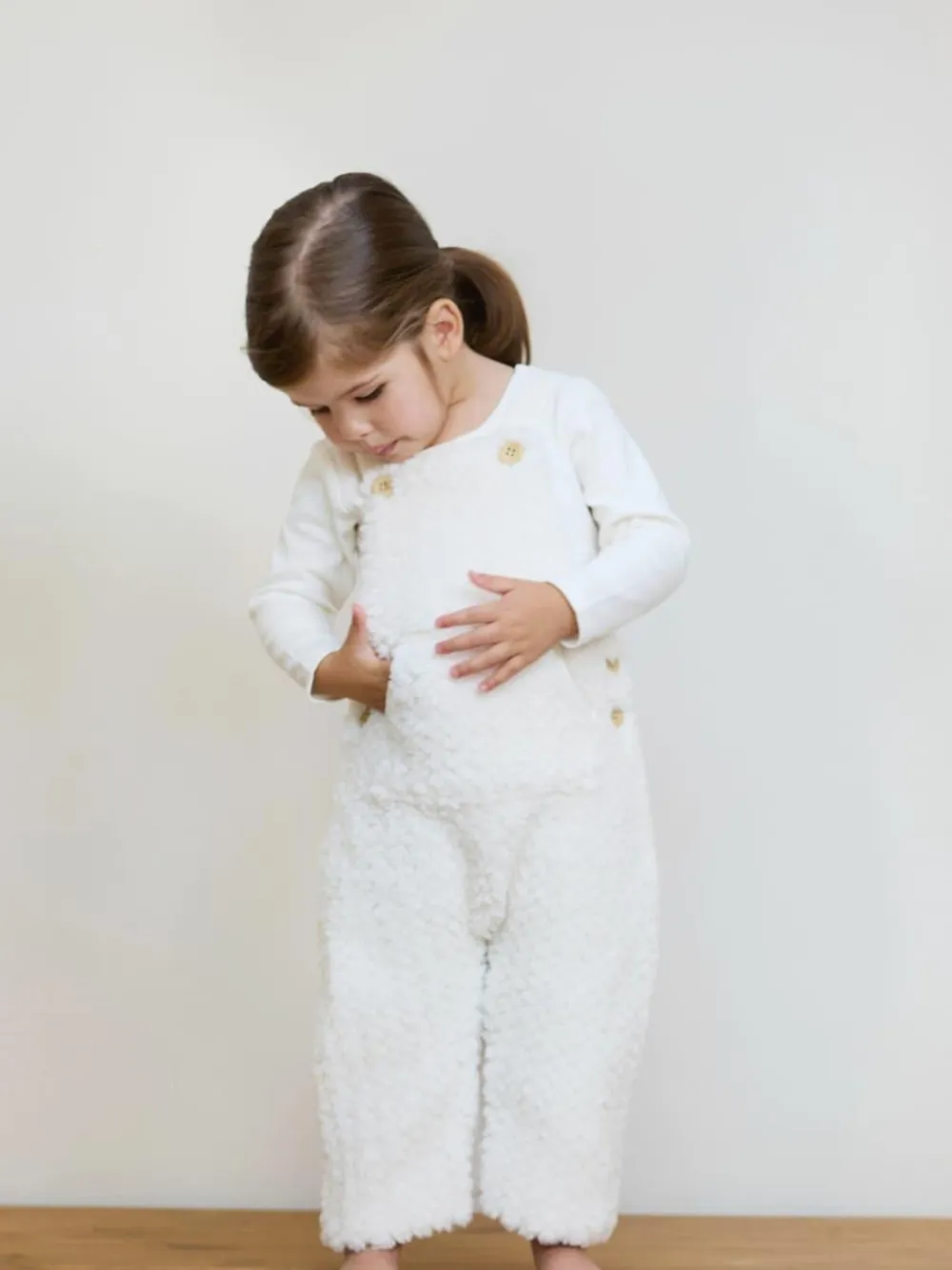 The Little Tailor Baby Chunky Sherpa Fleece Dungarees and Bodysuit Set^ Bodysuits & Vests|Vests