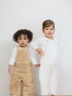 The Little Tailor Baby Chunky Sherpa Fleece Dungarees and Bodysuit Set^ Bodysuits & Vests|Vests