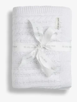 The Little Tailor Baby Fisherman Cable Knitted Blanket^ Nursery Bedding|Blankets