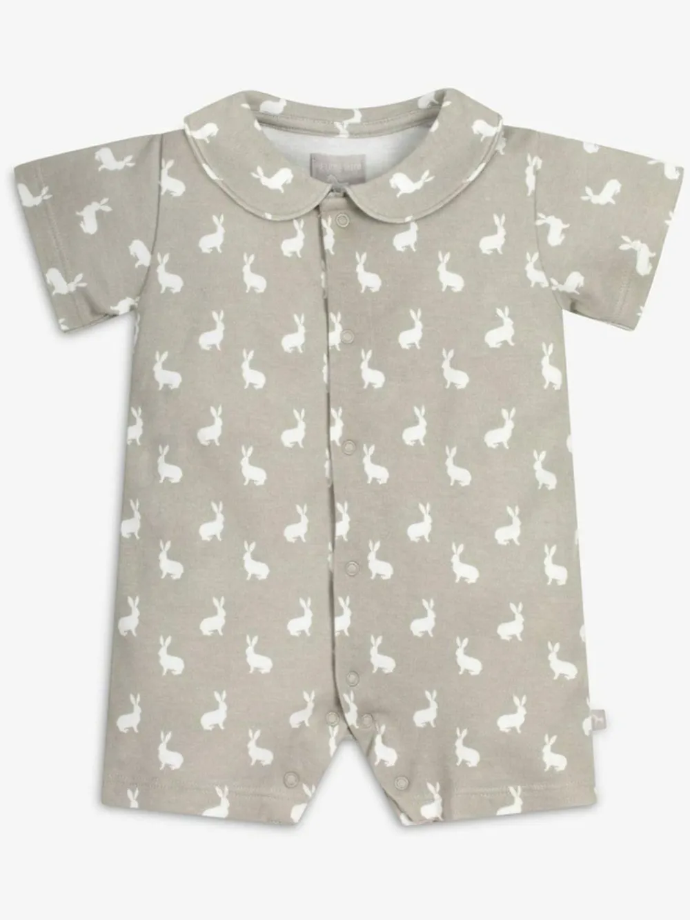Online The Little Tailor Baby Jersey Bunny Print 100% Cotton Romper Grey
