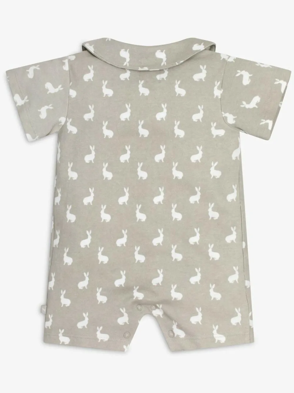Online The Little Tailor Baby Jersey Bunny Print 100% Cotton Romper Grey