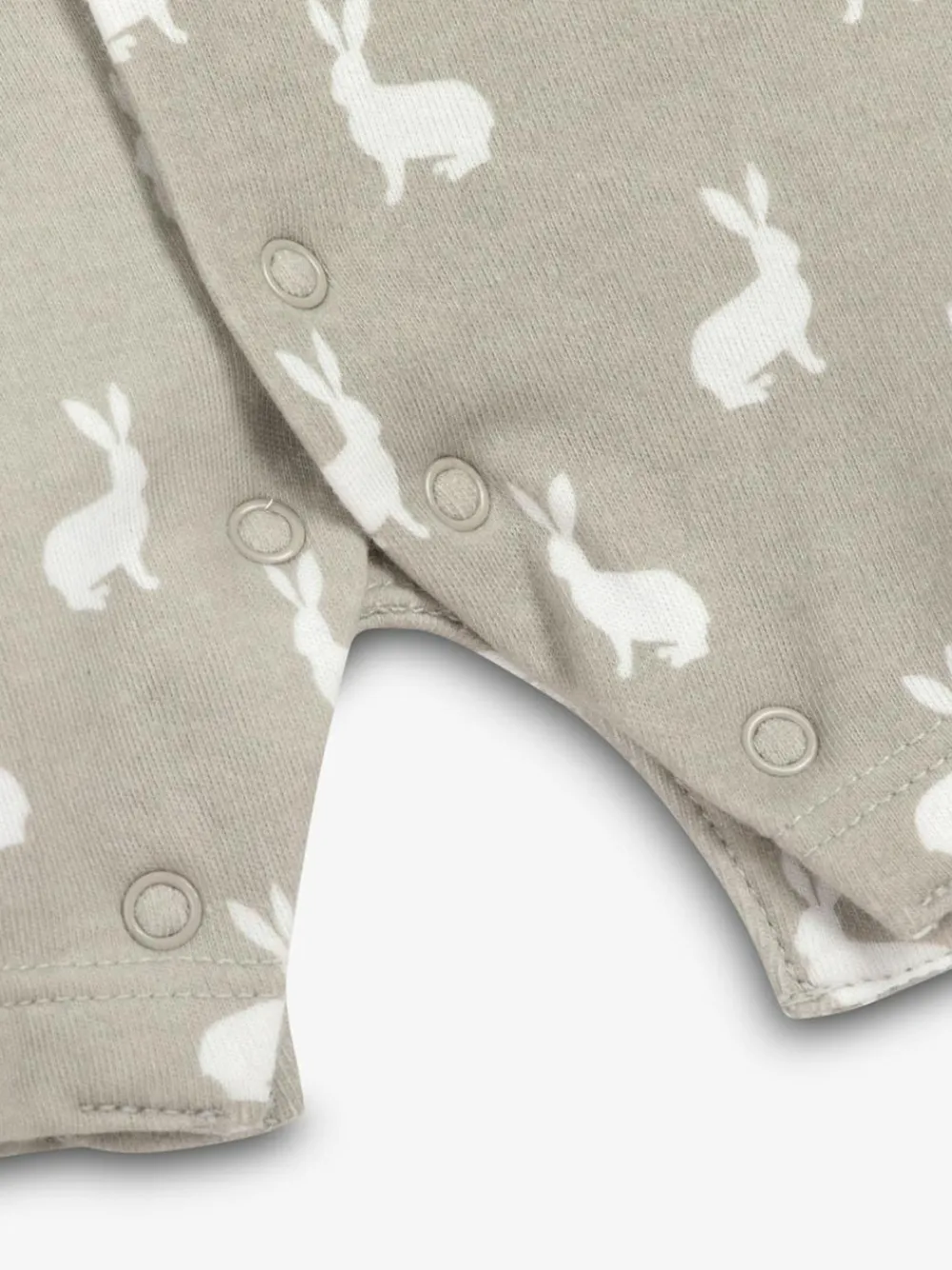 Online The Little Tailor Baby Jersey Bunny Print 100% Cotton Romper Grey