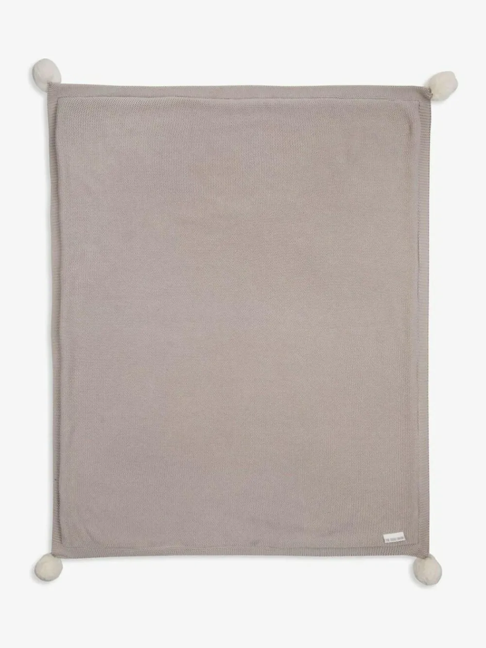 The Little Tailor Baby Natural Pom Pom Plush Lined Blanket^ Nursery Bedding|Blankets