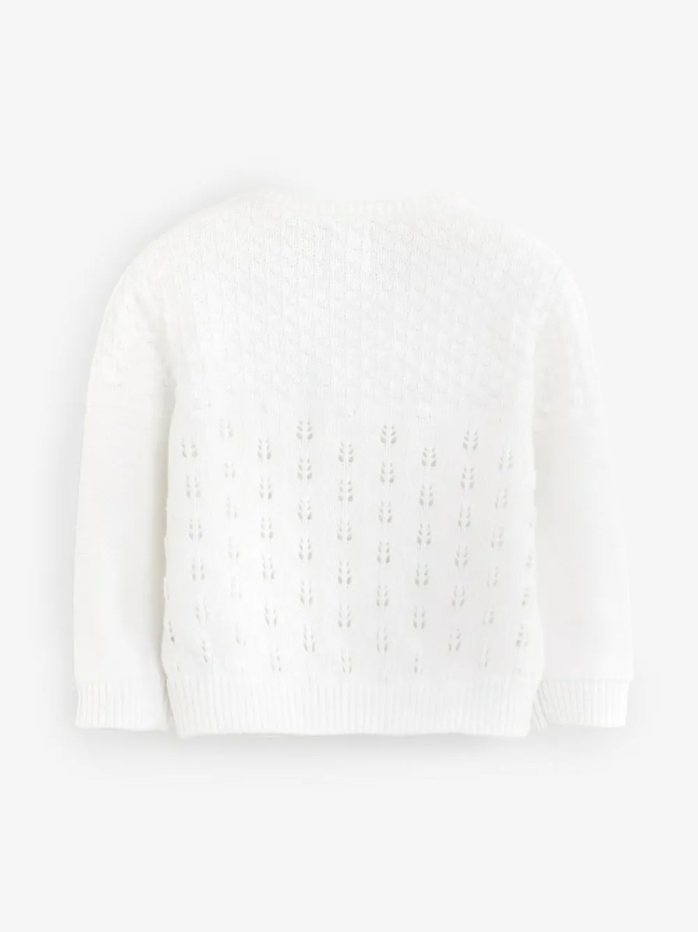 Hot The Little Tailor Baby Pointelle 100% Cotton White Cardigan