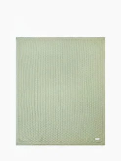 The Little Tailor Baby Scallop Design Pointelle 100% Cotton Blanket^ Nursery Bedding|Blankets