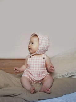 New The Little Tailor Baby Woven Shorty 100% Cotton Dungarees