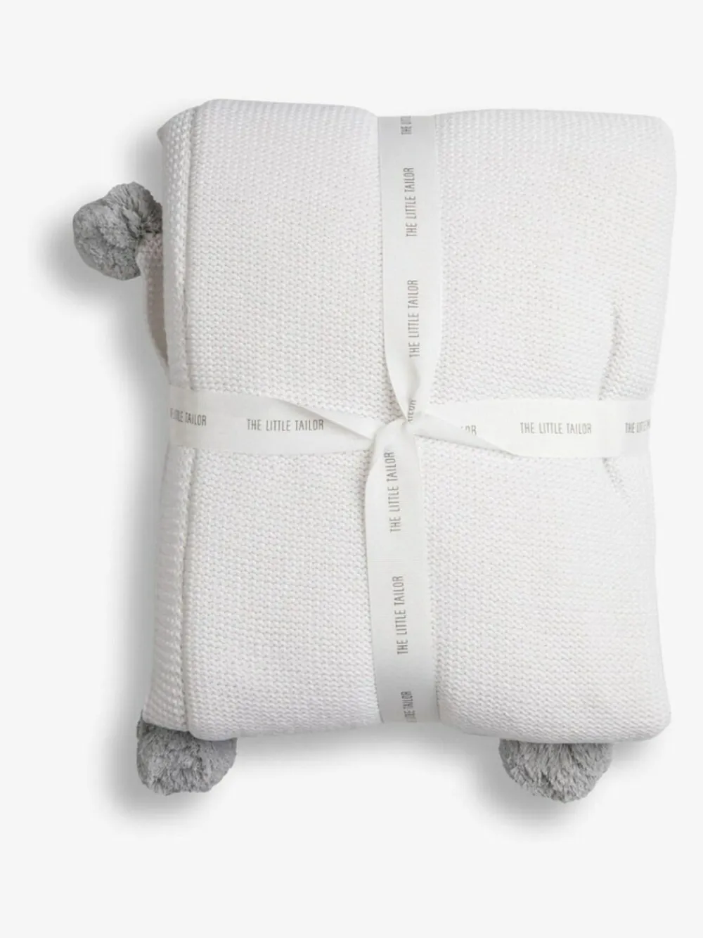 New The Little Tailor Pom Pom Plush Lined Baby Blanket