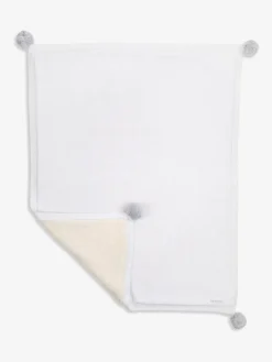 New The Little Tailor Pom Pom Plush Lined Baby Blanket