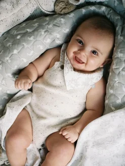 Online The Little Tailor Stylish Baby Knitted 100% Cotton Romper Oatmeal