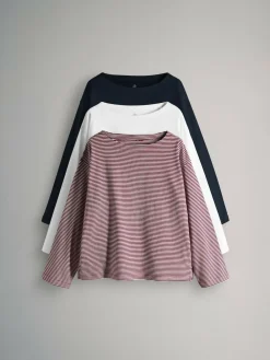 The Set 3 Pack Boat Neck Heavyweight T-Shirts^Women Nightwear|Tops & T-Shirts