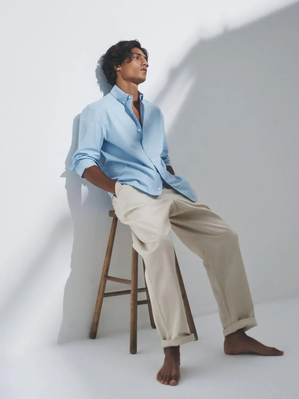 The Set 3 Pack Cotton Stretch Oxford Shirts Navy Blue/White^ Shirts