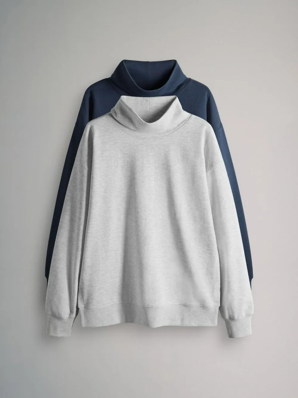 The Set 2 Pack Cowl Neck Long Sleeve Sweat Tops Navy/Grey Marl