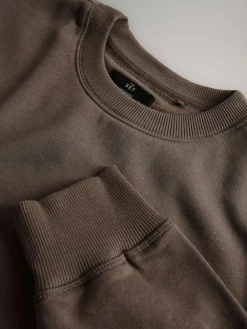 The Set 3 Pack Crew Neck Relaxed Fit Sweatshirts Black/Brown