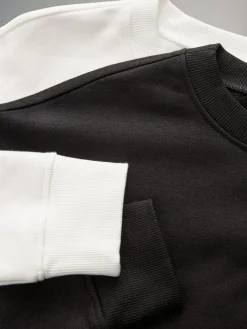 The Set 2 Pack Crew Neck Sweatshirts Black/Cream^Women Loungewear