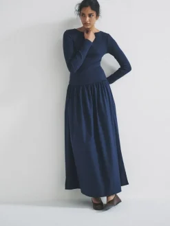 The Set 2 Pack Drop Waist Long Sleeve Dresses Navy Blue/Black